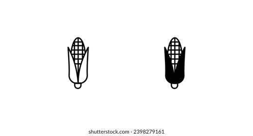 icono de mazorca de maíz con ilustración de material vectorial de fondo blanco