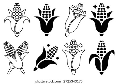 Maiskolben-Symbole Maiskörner