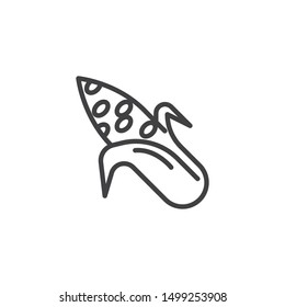 Corn cob line icon. linear style sign for mobile concept and web design. Ripe corn outline vector icon. Symbol, logo illustration. Vector graphics