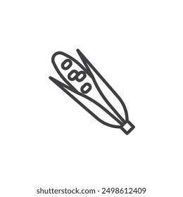 Corn cob line icon. linear style sign for mobile concept and web design. Corn cob with husks outline vector icon. Symbol, logo illustration. Vector graphics