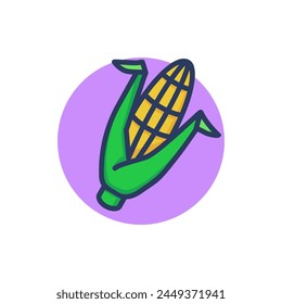 Corn cob line icon. Maize ear, grain, kernel, cereal. Natural ingredient or organic food concept. Vector illustration for web design and apps