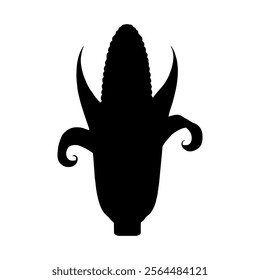 Corn cob silhouette icon vector illustration design on white background.