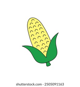 Corn cob Simple outline vector clip art 