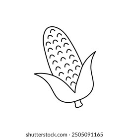 Corn cob Simple outline vector clip art 