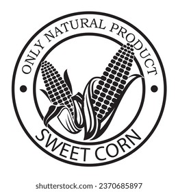 corn cob stamp isolated on white background
