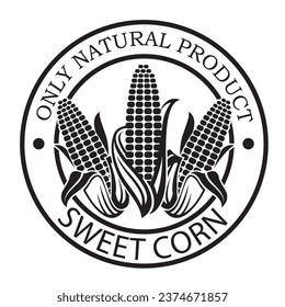 corn cob stamp isolated on white background