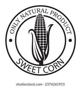 corn cob stamp isolated on white background