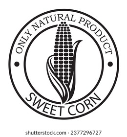 corn cob stamp isolated on white background