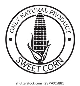 corn cob stamp isolated on white background