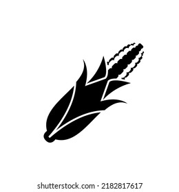 Corn cob vector icon line solid black. EPS 10..... Vegetable flat illustration.. Farm market product. Vegetarian food... Fresh healthy organic food... Crop concept for vegan. Isolated on white