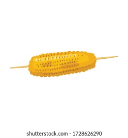 Corn cob vector icon.Cartoon vector icon isolated on white background corn cob.