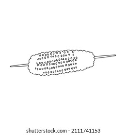 Corn cob vector icon.Outline vector icon isolated on white background corn cob.