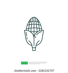 Corn Cob Vector Line. Landwirtschaftssymbol