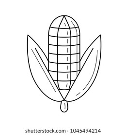 Corn cob vector line icon isolated on white background. Ears of sweet corn line icon for infographic, website or app.