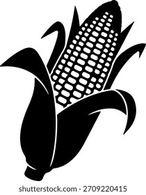 Ilustración de silueta de Vector de mazorca de maíz