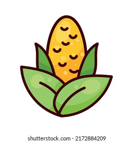 corn cob vegetable farm icon