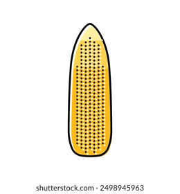 Mazorca de maíz color amarillo icono Vector. Mazorca de maíz signo amarillo. Ilustración de símbolo aislado