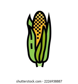 corn cob yellow plant color icon vector. corn cob yellow plant sign. isolated symbol illustration
