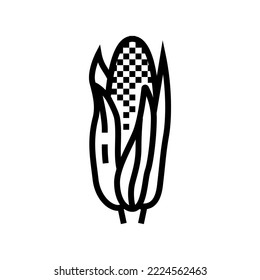 vectores de icono de línea de planta amarillo de maiz de maíz. signo de la planta de maíz amarillo. símbolo de contorno aislado ilustración negra