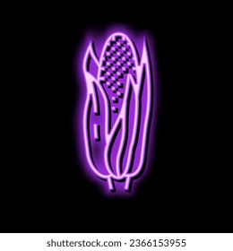 corn cob yellow plant neon light sign vector. corn cob yellow plant sign. isolated symbol illustration
