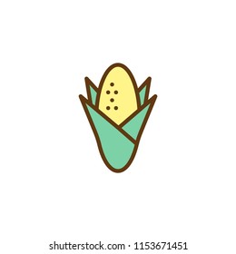 Corn cobs filled outline icon, line vector sign, linear colorful pictogram isolated on white. Maize symbol, logo illustration. Pixel perfect vector graphics