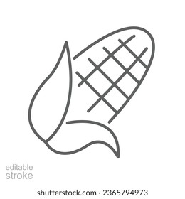 corn cobs icon. nature vegetable food. Vegetarian, vegan, harvest for topics like food, healthy eating, dieting. editable stroke. vector illustration. design on white background. EPS 10