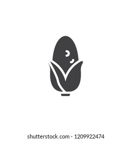 Corn cobs with leaves vector icon. filled flat sign for mobile concept and web design. Corn simple solid icon. Symbol, logo illustration. Pixel perfect vector graphics
