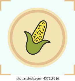 Corn color icon. Maize vector isolated illustration