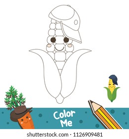 Corn Coloring image for Kids