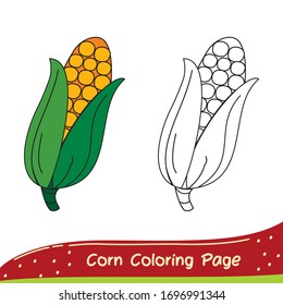 corn coloring page    coloring fruits   vegetables for children    fun   easy