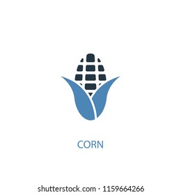corn concept 2 colored icon. Simple blue element illustration. corn concept symbol design from Food set. Can be used for web and mobile UI/UX