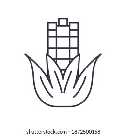 Corn concept icon, linear isolated illustration, thin line vector, web design sign, outline concept symbol with editable stroke on white background.