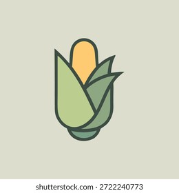 Arte vectorial de logotipo de concepto de maíz, iconos y gráficos para diseñadores