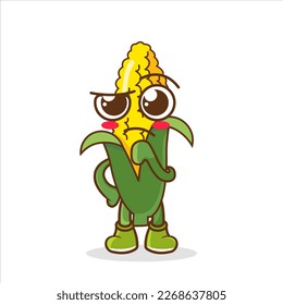 Corn confused illustration vector on white background