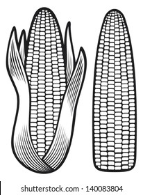 corn (corncob with leaves)