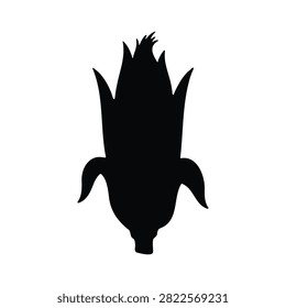 Corn cub silhouette vector flat illustration design.