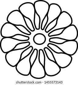 Corn in the cut icon in outline style. coloring template for modification according to a specific task