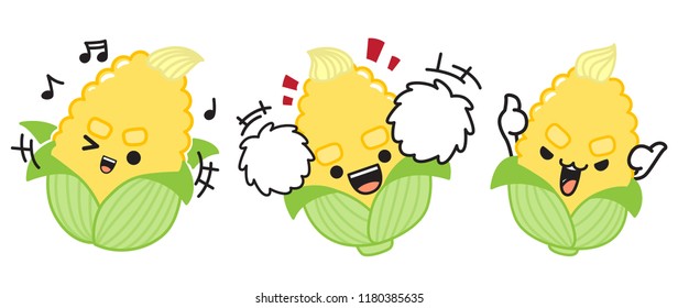 Corn cute character design.