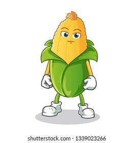 corn do nothing mascot vector cartoon illustration