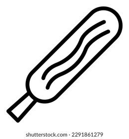 Corn dog dessert icon outline vector. Corndog stick. Korean sauce