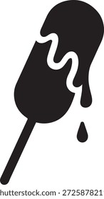 Perro del maíz con la salsa que gotea que forma Formas abstractas, icono sólido de la silueta para el diseño de la comida rápida