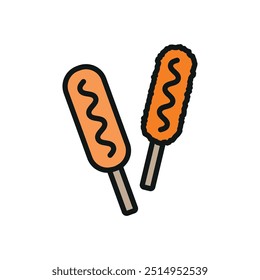 Corn dog food beverage icon vector basic design simple and modern concept templates