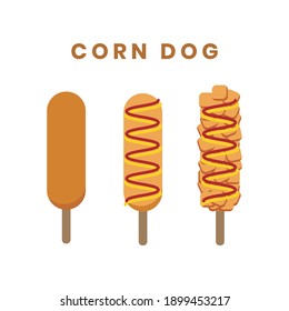 Ilustración de comida para perros de maíz para logo o afiche promocional