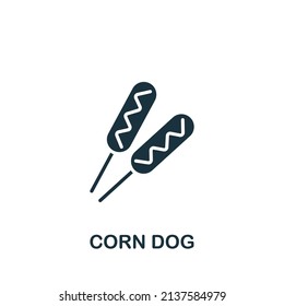 Corn Dog icon. Monochrome simple icon for templates, web design and infographics