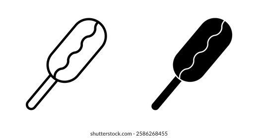 corn dog Icon set. Symbol isolated white background. vector illustration. color editable.