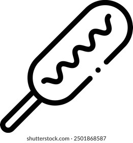 corn dog icon. Thin Linear Style Design Isolated On White Background