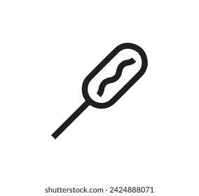 corn dog icon vector. Linear style sign for mobile concept and web design. corn dog symbol illustration. Pixel vector graphics - Vector.