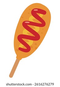 Corn dog illustration, simple vector illustration