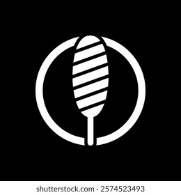 Corn dog logo vector illustration template black and white
