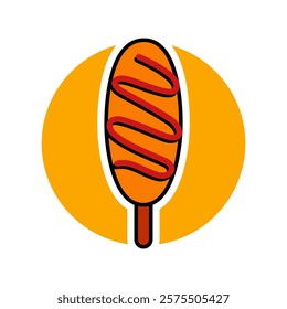 Corn dog logo vector illustration template simple icon
